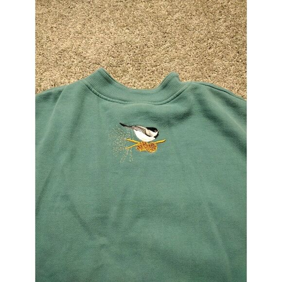 VTG Wild Birds Sweatshirt Women XL No Size Tag Artisans Chickadee Nuthatch Jay - Picture 10 of 13